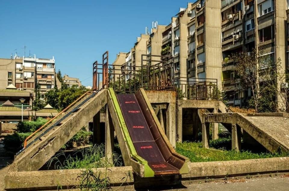 The city's commitment to brutalist style during the Social Communist times created an urban landscape